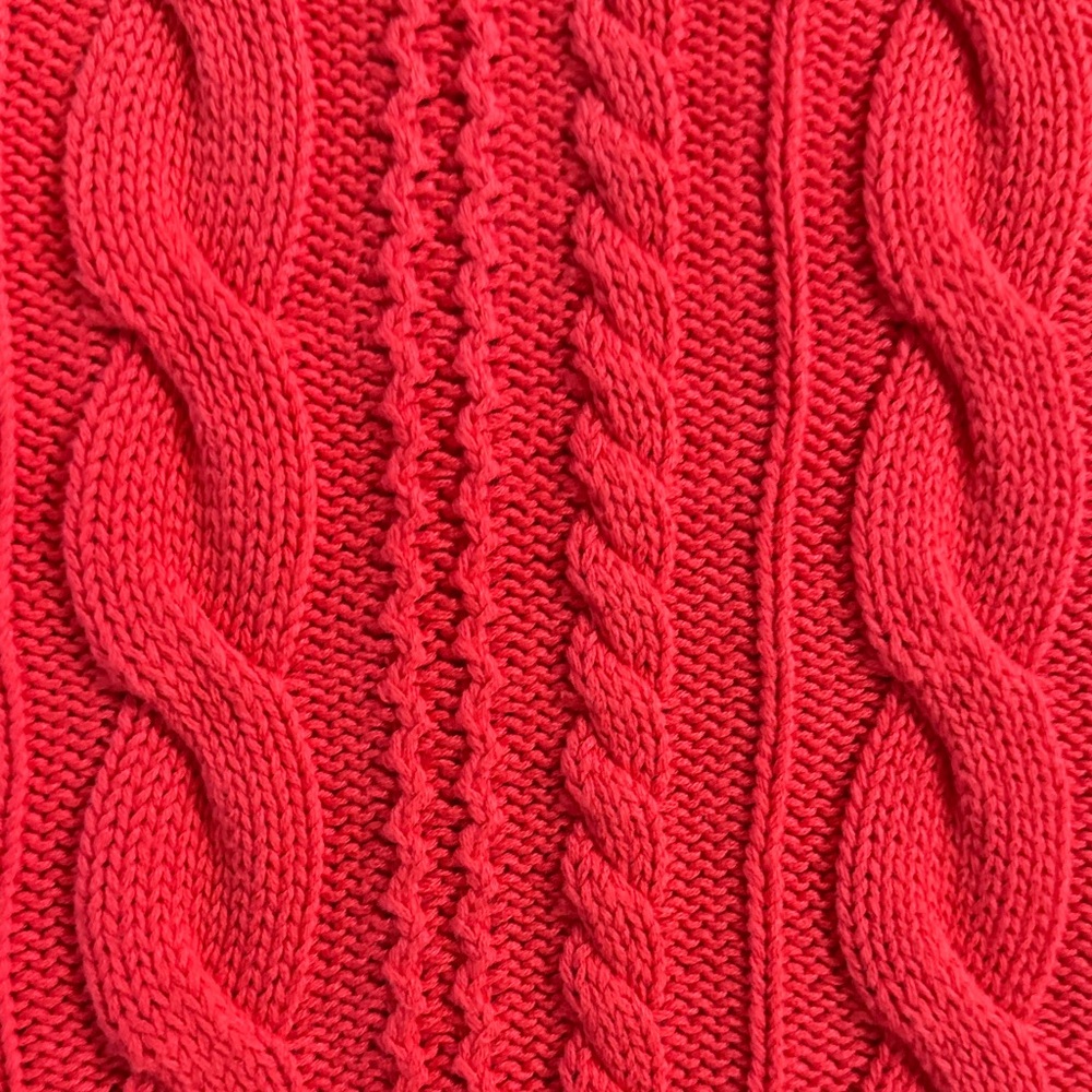 Disneyland Resort Large Spirit Red Cable Knit Jersey Crewneck Pullover‎ Sweater - Picture 15 of 16